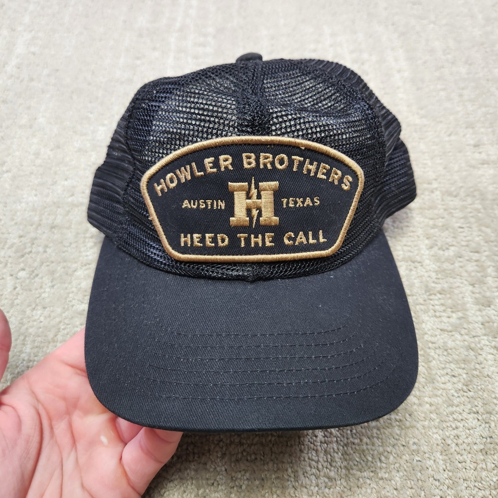 Howler Brothers Austin Texas Heed The Call Trucker Hat Black Snapback Mesh Cap